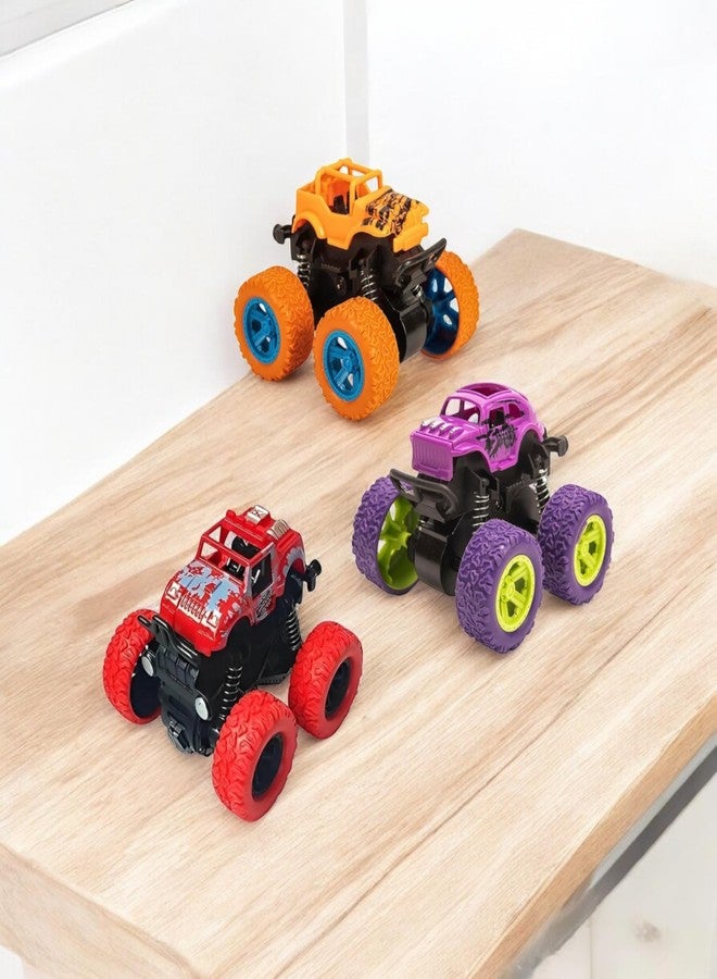 Stylbase Set Monster Truck Baby Boy Toys Friction Powered Baby Toy Car Durable High-Density Alloy and Non-Toxic Plastic, Non-Slip Tires Kids Cars Khilona 2-3 Years (Pack of 3) - Image 4